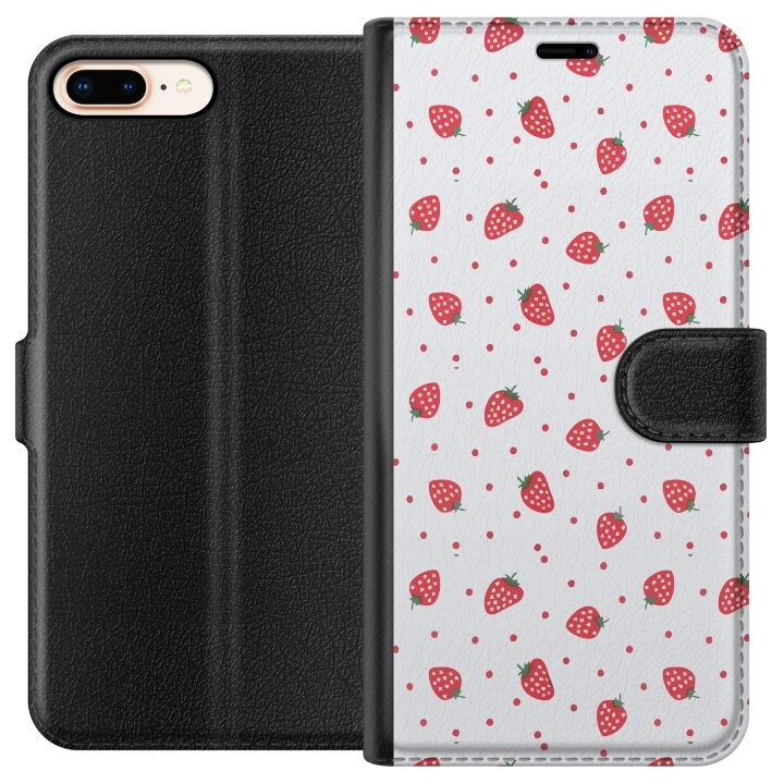 Portemonnee-hoesje voor Apple iPhone 7 Plus met Aardbeien ontwerp in de groep SMARTPHONE & TABLETS / Mobielbescherming / Apple / iPhone 7 Plus bij TP E-commerce Nordic AB (A51448)