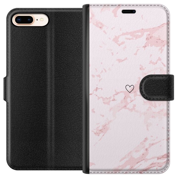 Portemonnee-hoesje voor Apple iPhone 7 Plus met Roze Hart ontwerp in de groep SMARTPHONE & TABLETS / Mobielbescherming / Apple / iPhone 7 Plus bij TP E-commerce Nordic AB (A51454)