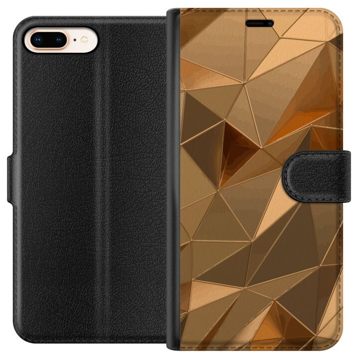 Portemonnee-hoesje voor Apple iPhone 7 Plus met 3D Goud ontwerp in de groep SMARTPHONE & TABLETS / Mobielbescherming / Apple / iPhone 7 Plus bij TP E-commerce Nordic AB (A51455)