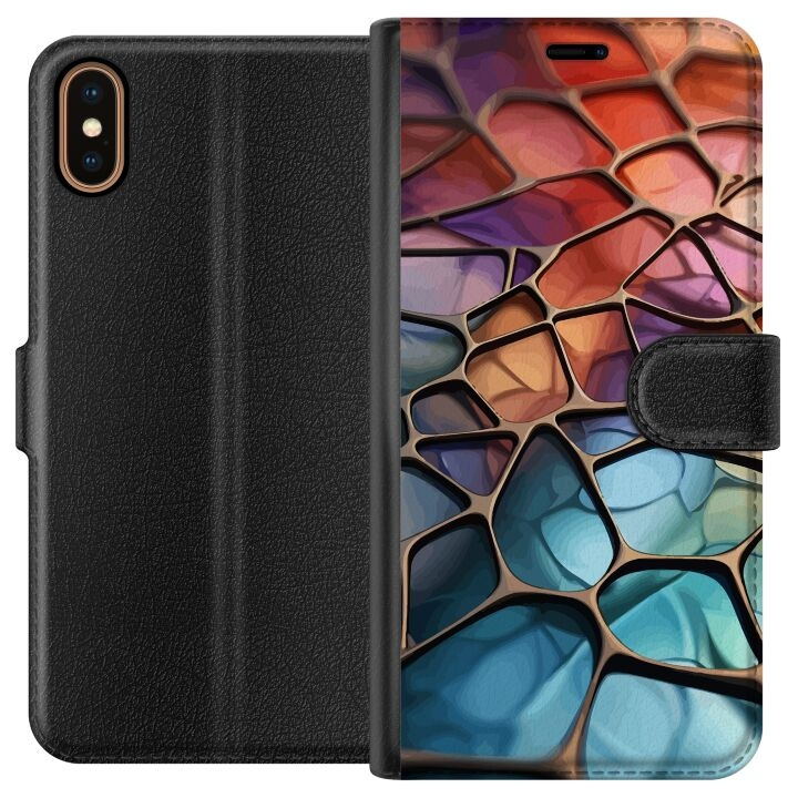 Portemonnee-hoesje voor Apple iPhone X met Metallic patroon ontwerp in de groep SMARTPHONE & TABLETS / Mobielbescherming / Apple / iPhone X/XS bij TP E-commerce Nordic AB (A51765)