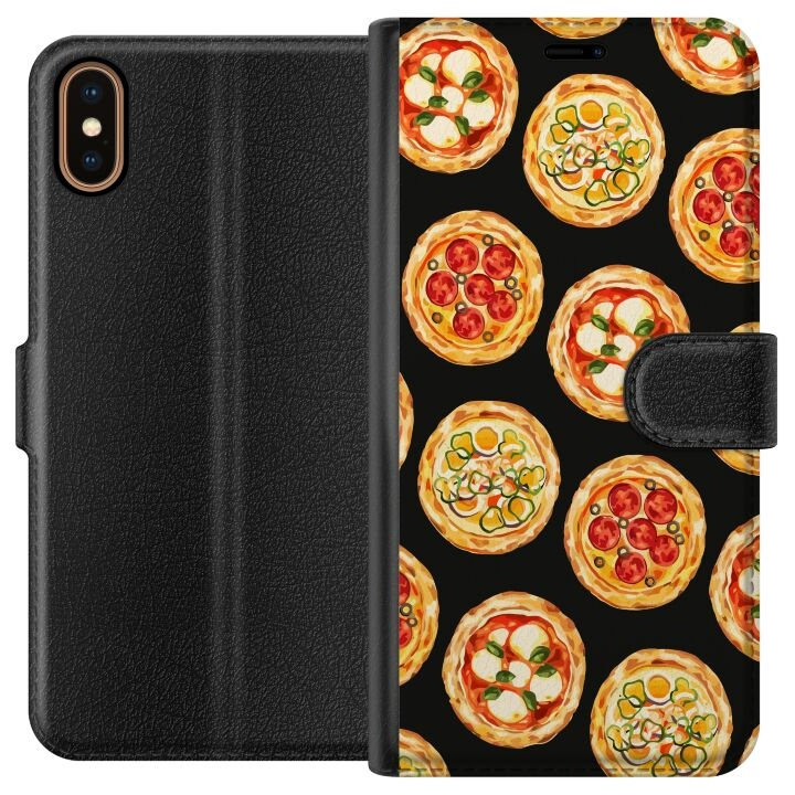 Portemonnee-hoesje voor Apple iPhone X met Pizza ontwerp in de groep SMARTPHONE & TABLETS / Mobielbescherming / Apple / iPhone X/XS bij TP E-commerce Nordic AB (A51768)