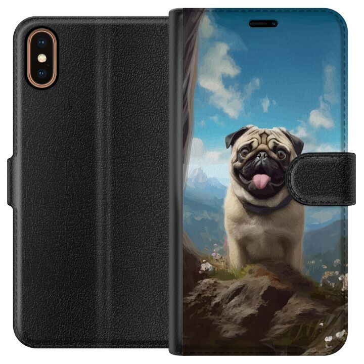 Portemonnee-hoesje voor Apple iPhone X met Blije Hond ontwerp in de groep SMARTPHONE & TABLETS / Mobielbescherming / Apple / iPhone X/XS bij TP E-commerce Nordic AB (A51773)