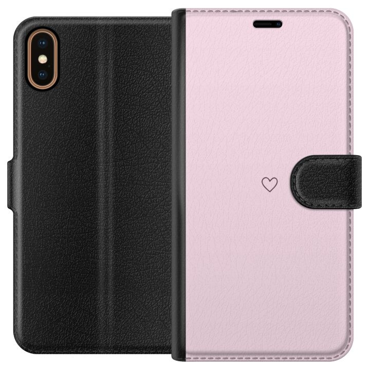 Portemonnee-hoesje voor Apple iPhone X met Hart ontwerp in de groep SMARTPHONE & TABLETS / Mobielbescherming / Apple / iPhone X/XS bij TP E-commerce Nordic AB (A51774)