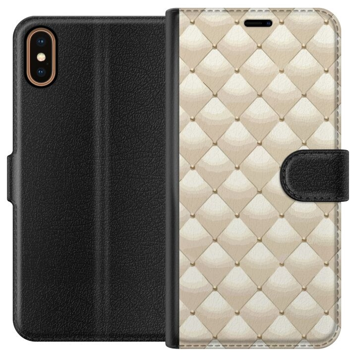 Portemonnee-hoesje voor Apple iPhone X met Goudglans ontwerp in de groep SMARTPHONE & TABLETS / Mobielbescherming / Apple / iPhone X/XS bij TP E-commerce Nordic AB (A51781)