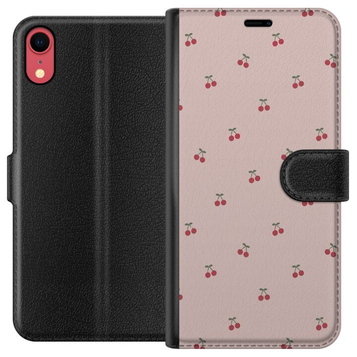 Portemonnee-hoesje voor Apple iPhone XR met Kersen ontwerp in de groep SMARTPHONE & TABLETS / Mobielbescherming / Apple / iPhone XR bij TP E-commerce Nordic AB (A51816)