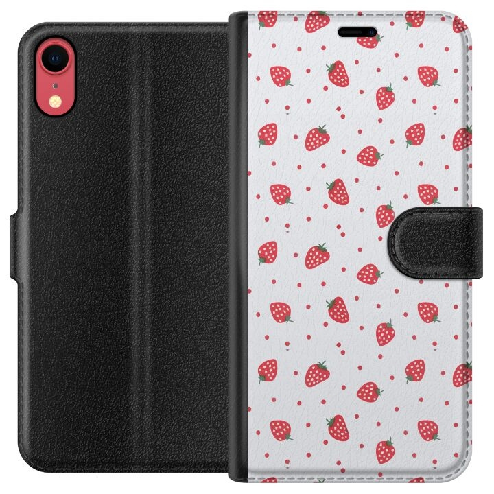 Portemonnee-hoesje voor Apple iPhone XR met Aardbeien ontwerp in de groep SMARTPHONE & TABLETS / Mobielbescherming / Apple / iPhone XR bij TP E-commerce Nordic AB (A51826)