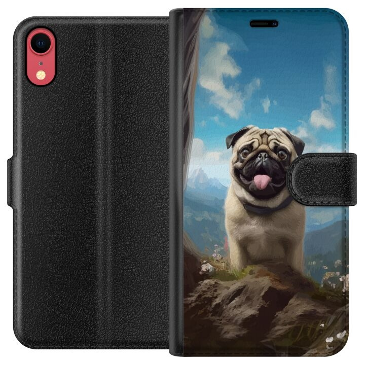 Portemonnee-hoesje voor Apple iPhone XR met Blije Hond ontwerp in de groep SMARTPHONE & TABLETS / Mobielbescherming / Apple / iPhone XR bij TP E-commerce Nordic AB (A51827)