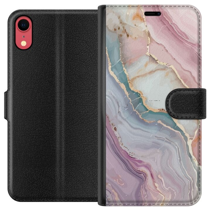 Portemonnee-hoesje voor Apple iPhone XR met Marmer ontwerp in de groep SMARTPHONE & TABLETS / Mobielbescherming / Apple / iPhone XR bij TP E-commerce Nordic AB (A51831)