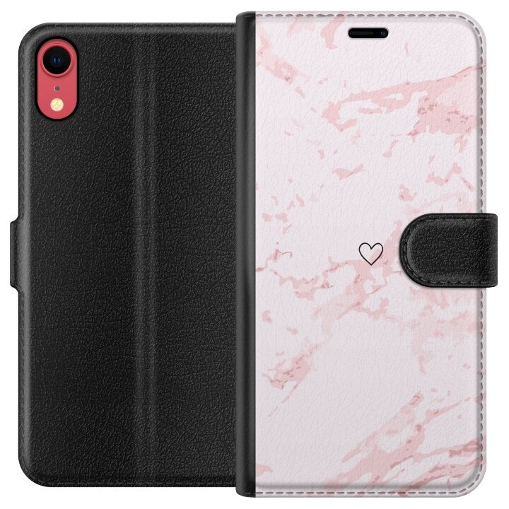 Portemonnee-hoesje voor Apple iPhone XR met Roze Hart ontwerp in de groep SMARTPHONE & TABLETS / Mobielbescherming / Apple / iPhone XR bij TP E-commerce Nordic AB (A51832)