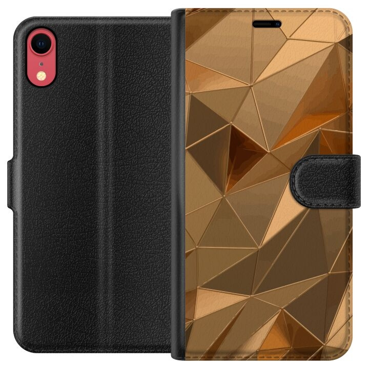 Portemonnee-hoesje voor Apple iPhone XR met 3D Goud ontwerp in de groep SMARTPHONE & TABLETS / Mobielbescherming / Apple / iPhone XR bij TP E-commerce Nordic AB (A51833)