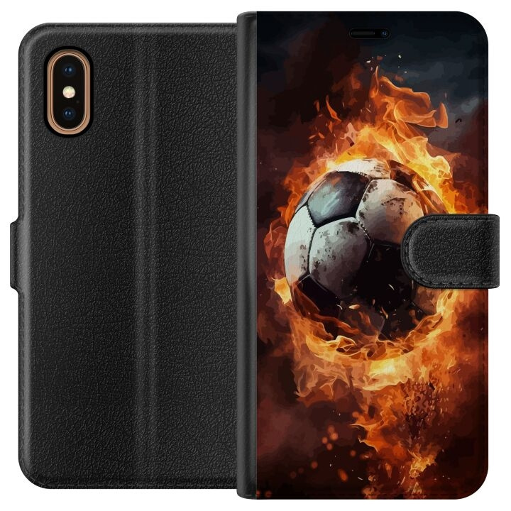 Portemonnee-hoesje voor Apple iPhone XS Max met Voetbal ontwerp in de groep SMARTPHONE & TABLETS / Mobielbescherming / Apple / iPhone XS Max bij TP E-commerce Nordic AB (A51938)