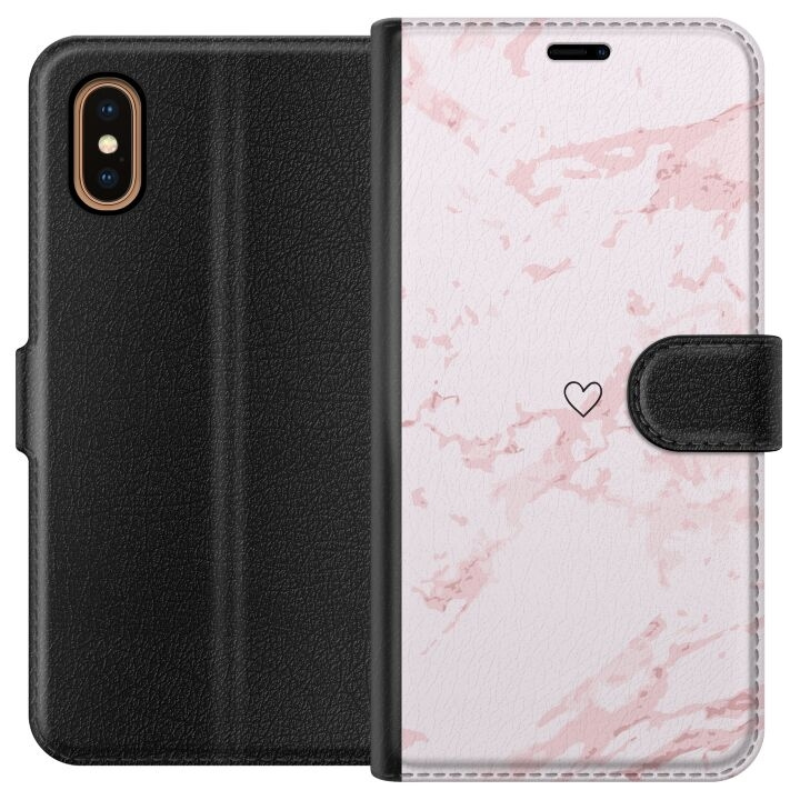 Portemonnee-hoesje voor Apple iPhone XS Max met Roze Hart ontwerp in de groep SMARTPHONE & TABLETS / Mobielbescherming / Apple / iPhone XS Max bij TP E-commerce Nordic AB (A51940)