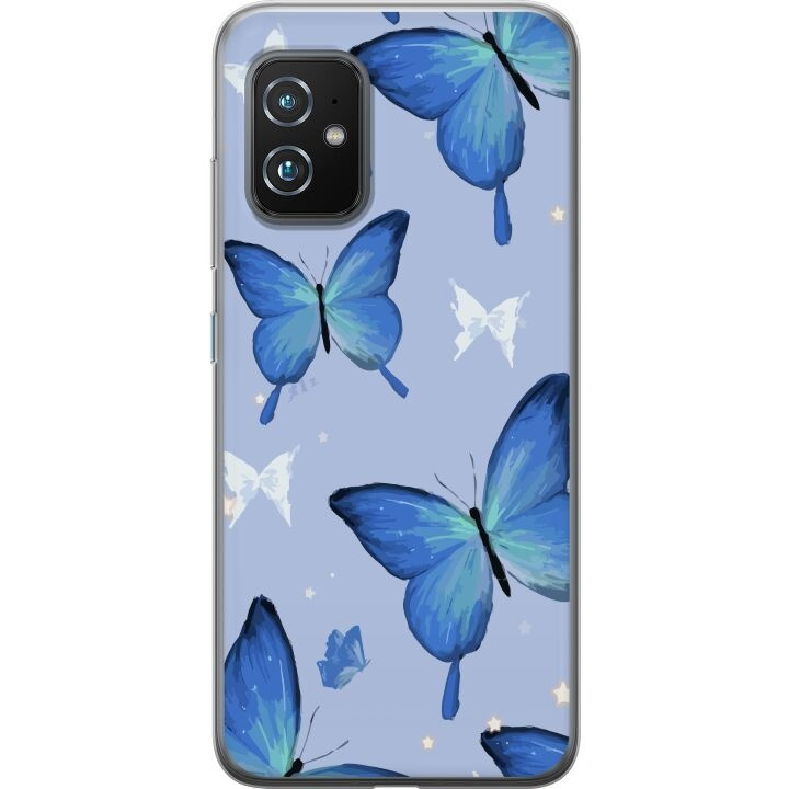 Mobiele hoes voor Asus Zenfone 8 met Blauwe vlinders ontwerp in de groep SMARTPHONE & TABLETS / Mobielbescherming / Asus bij TP E-commerce Nordic AB (A52041)