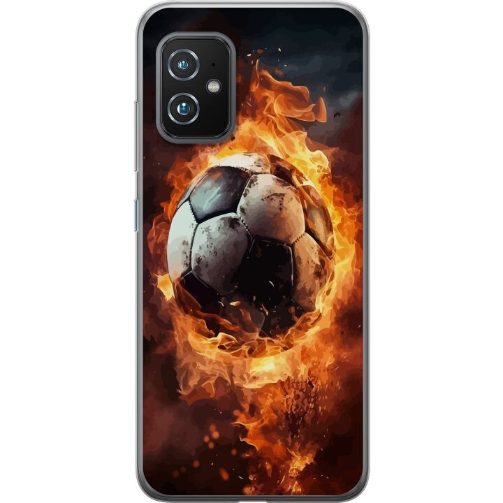 Mobiele hoes voor Asus Zenfone 8 met Voetbal ontwerp in de groep SMARTPHONE & TABLETS / Mobielbescherming / Asus bij TP E-commerce Nordic AB (A52046)