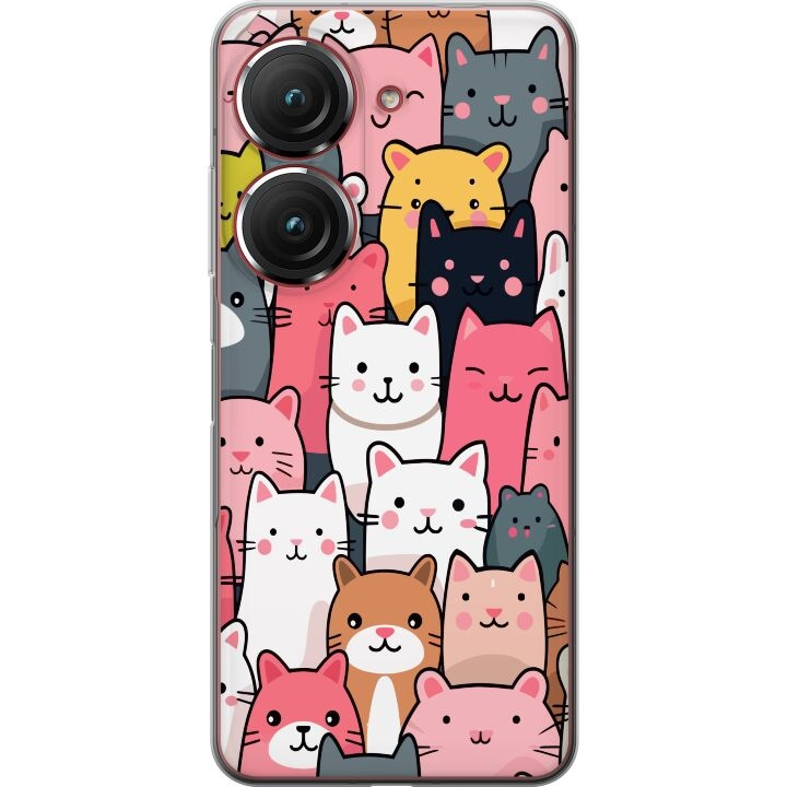 Mobiele hoes voor Asus Zenfone 9 met Kattenpatroon ontwerp in de groep SMARTPHONE & TABLETS / Mobielbescherming / Asus bij TP E-commerce Nordic AB (A52060)