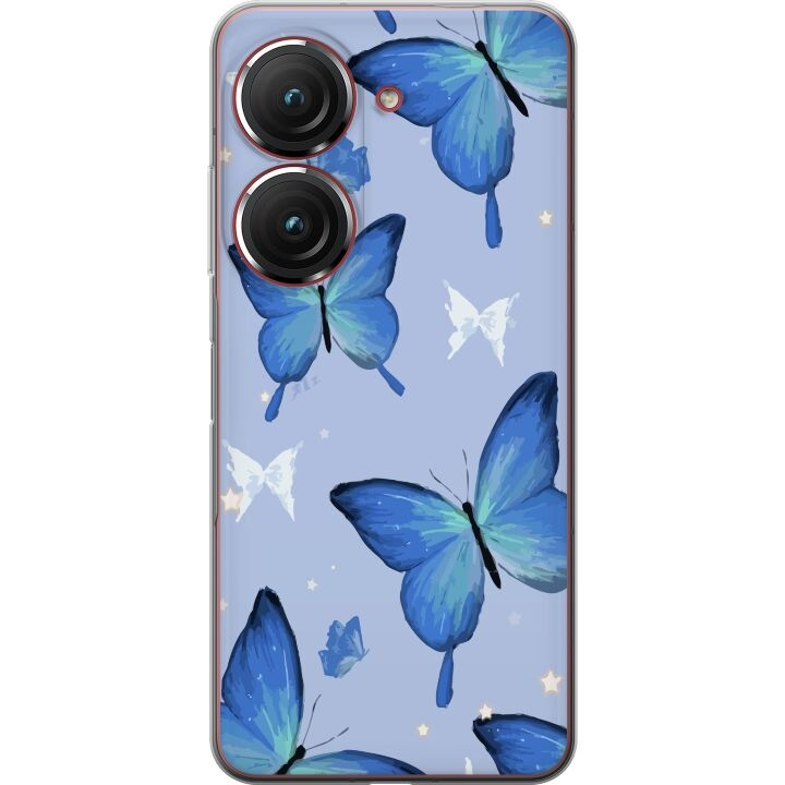 Mobiele hoes voor Asus Zenfone 9 met Blauwe vlinders ontwerp in de groep SMARTPHONE & TABLETS / Mobielbescherming / Asus bij TP E-commerce Nordic AB (A52068)