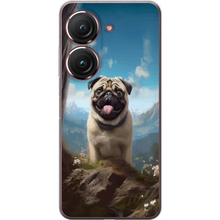 Mobiele hoes voor Asus Zenfone 9 met Blije Hond ontwerp in de groep SMARTPHONE & TABLETS / Mobielbescherming / Asus bij TP E-commerce Nordic AB (A52070)