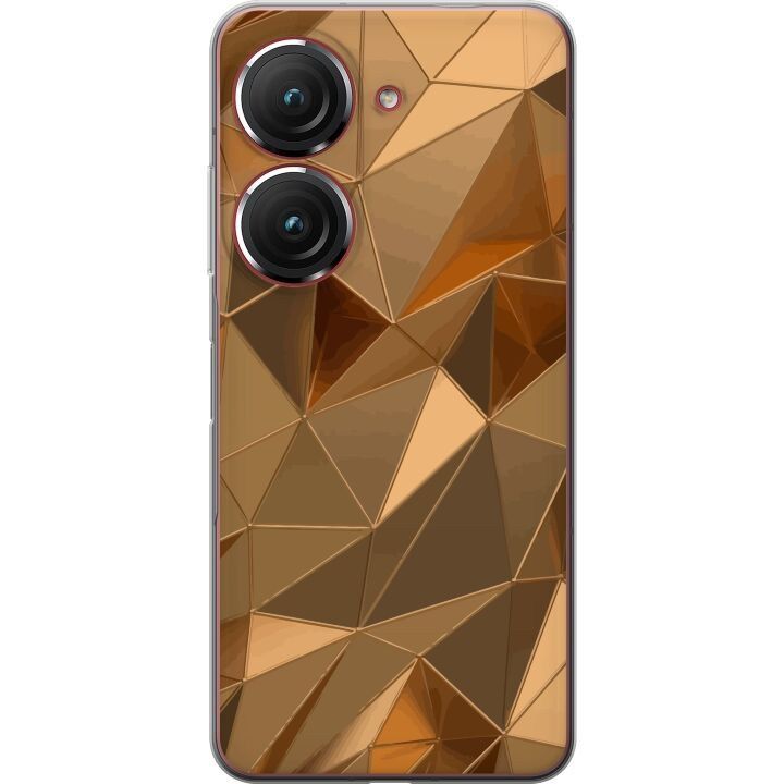 Mobiele hoes voor Asus Zenfone 9 met 3D Goud ontwerp in de groep SMARTPHONE & TABLETS / Mobielbescherming / Asus bij TP E-commerce Nordic AB (A52076)