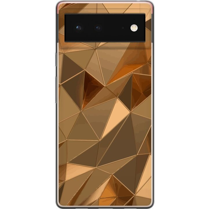 Mobiele hoes voor Google Pixel 6 met 3D Goud ontwerp in de groep SMARTPHONE & TABLETS / Mobielbescherming / Google bij TP E-commerce Nordic AB (A52103)