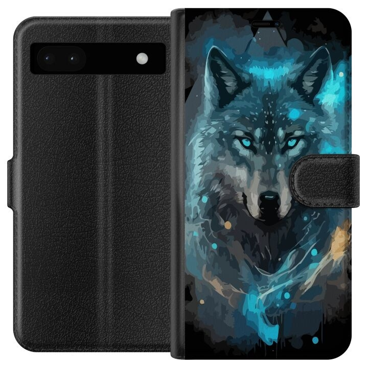 Portemonnee-hoesje voor Google Pixel 6a met Wolf ontwerp in de groep SMARTPHONE & TABLETS / Mobielbescherming / Google bij TP E-commerce Nordic AB (A52111)