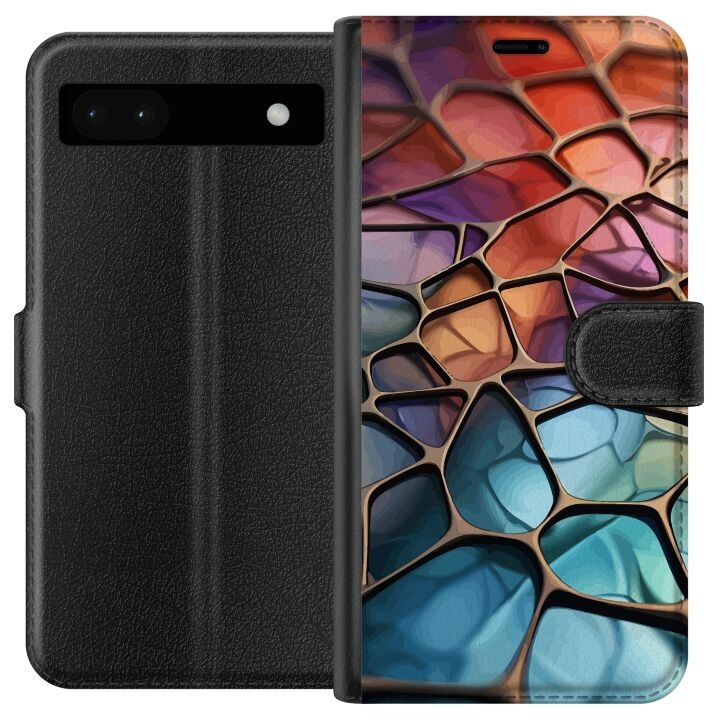 Portemonnee-hoesje voor Google Pixel 6a met Metallic patroon ontwerp in de groep SMARTPHONE & TABLETS / Mobielbescherming / Google bij TP E-commerce Nordic AB (A52116)