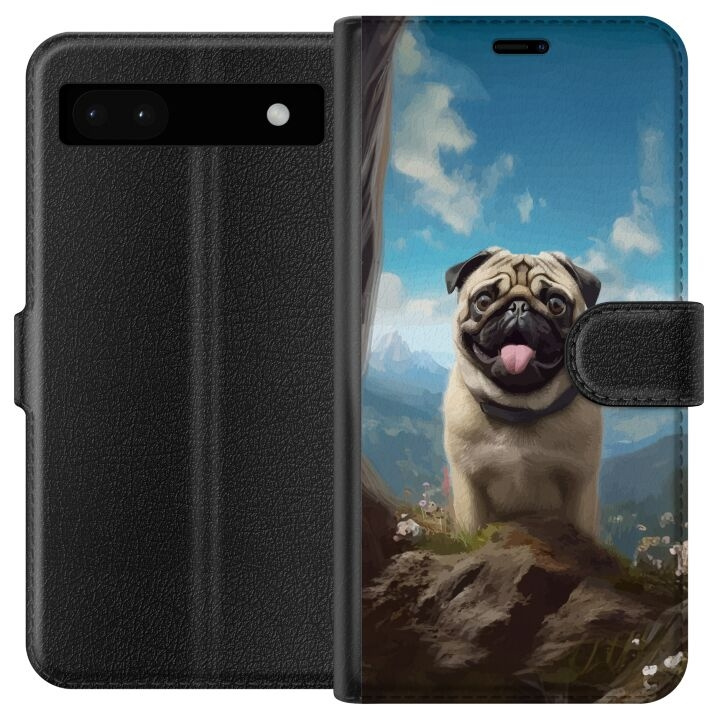 Portemonnee-hoesje voor Google Pixel 6a met Blije Hond ontwerp in de groep SMARTPHONE & TABLETS / Mobielbescherming / Google bij TP E-commerce Nordic AB (A52124)