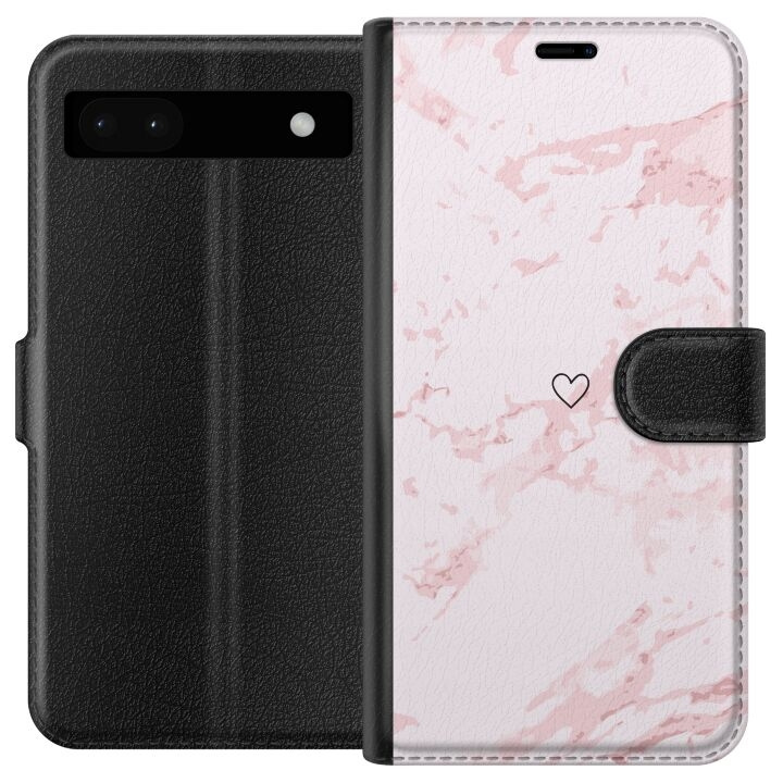 Portemonnee-hoesje voor Google Pixel 6a met Roze Hart ontwerp in de groep SMARTPHONE & TABLETS / Mobielbescherming / Google bij TP E-commerce Nordic AB (A52129)