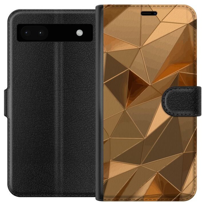 Portemonnee-hoesje voor Google Pixel 6a met 3D Goud ontwerp in de groep SMARTPHONE & TABLETS / Mobielbescherming / Google bij TP E-commerce Nordic AB (A52130)