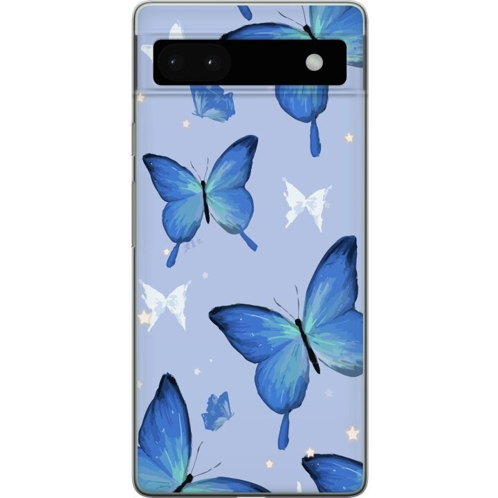 Mobiele hoes voor Google Pixel 6a met Blauwe vlinders ontwerp in de groep SMARTPHONE & TABLETS / Mobielbescherming / Google bij TP E-commerce Nordic AB (A52149)