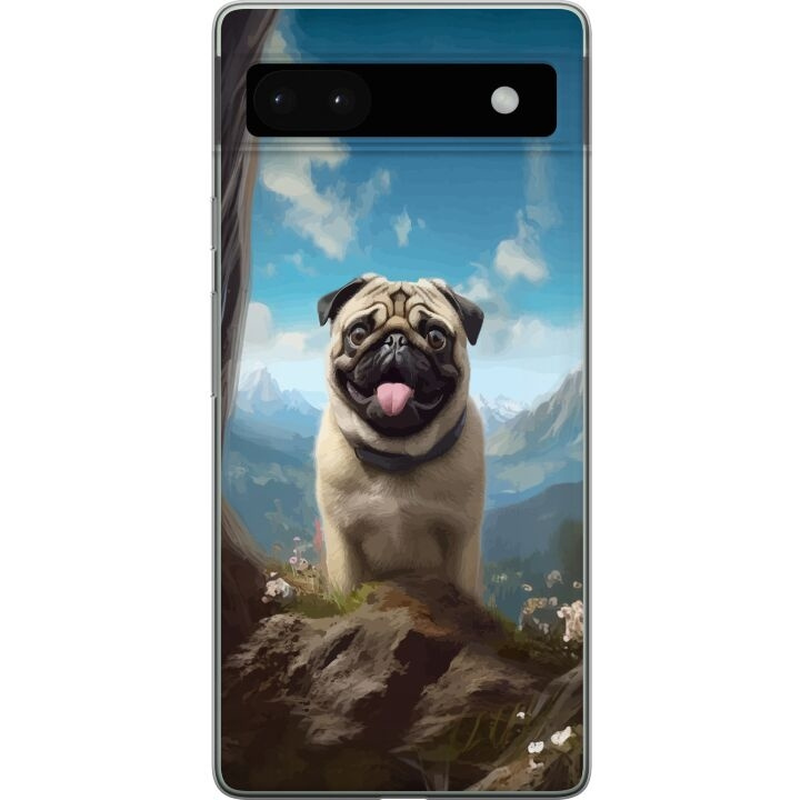 Mobiele hoes voor Google Pixel 6a met Blije Hond ontwerp in de groep SMARTPHONE & TABLETS / Mobielbescherming / Google bij TP E-commerce Nordic AB (A52151)