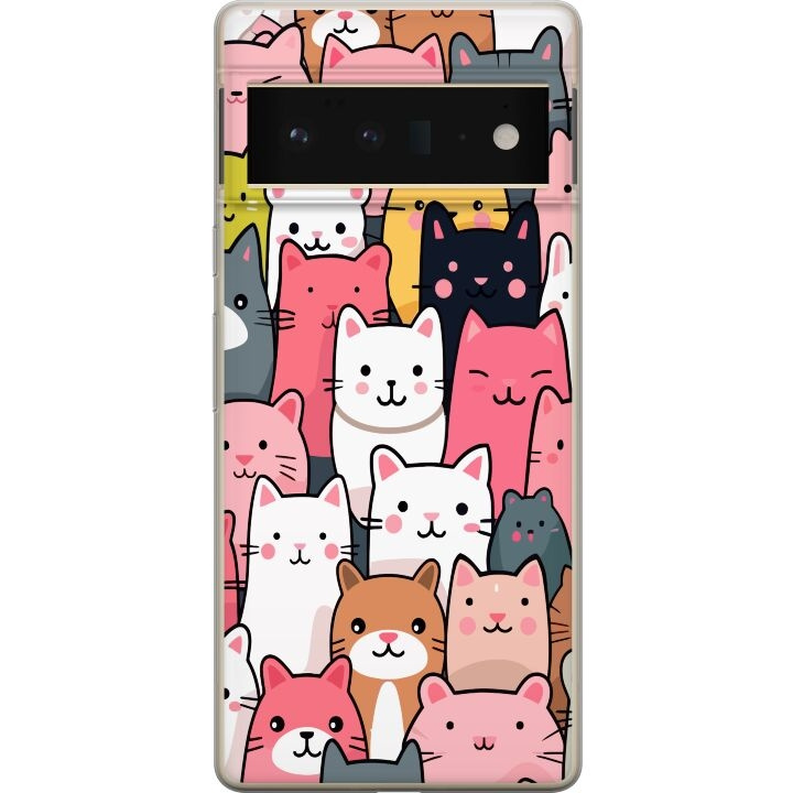 Mobiele hoes voor Google Pixel 6 Pro met Kattenpatroon ontwerp in de groep SMARTPHONE & TABLETS / Mobielbescherming / Google bij TP E-commerce Nordic AB (A52168)