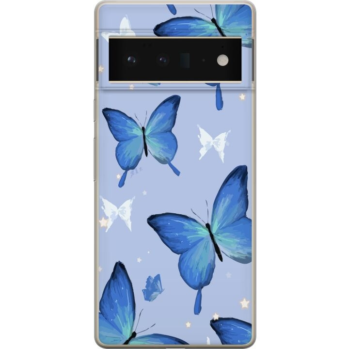 Mobiele hoes voor Google Pixel 6 Pro met Blauwe vlinders ontwerp in de groep SMARTPHONE & TABLETS / Mobielbescherming / Google bij TP E-commerce Nordic AB (A52176)