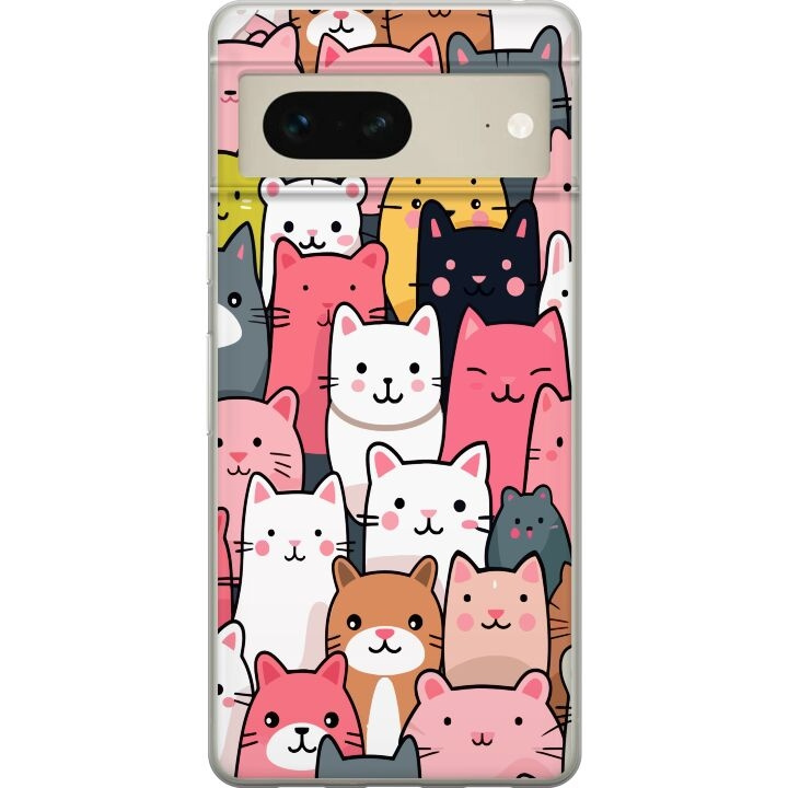 Mobiele hoes voor Google Pixel 7 met Kattenpatroon ontwerp in de groep SMARTPHONE & TABLETS / Mobielbescherming / Google bij TP E-commerce Nordic AB (A52195)