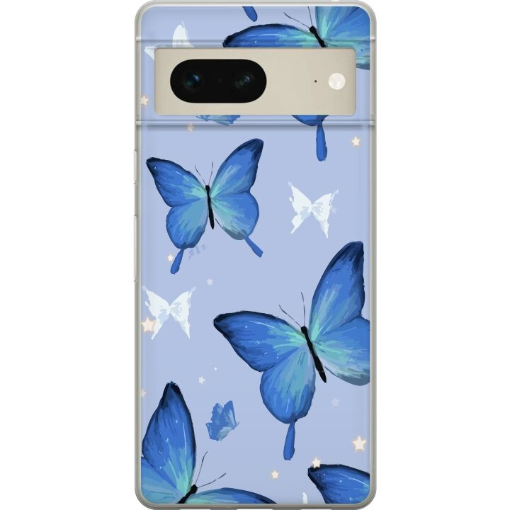 Mobiele hoes voor Google Pixel 7 met Blauwe vlinders ontwerp in de groep SMARTPHONE & TABLETS / Mobielbescherming / Google bij TP E-commerce Nordic AB (A52203)