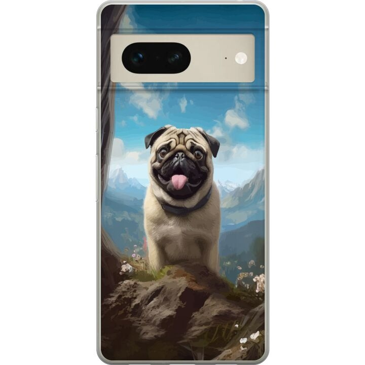 Mobiele hoes voor Google Pixel 7 met Blije Hond ontwerp in de groep SMARTPHONE & TABLETS / Mobielbescherming / Google bij TP E-commerce Nordic AB (A52205)