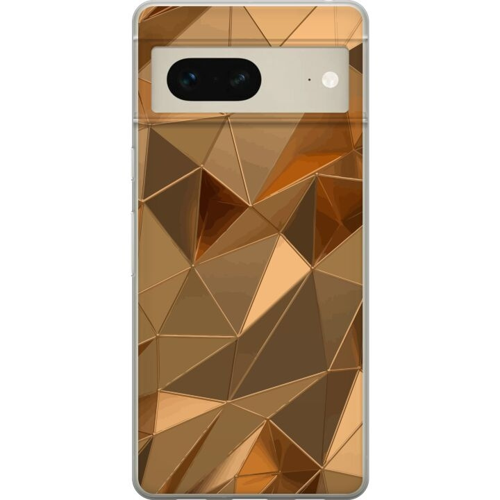 Mobiele hoes voor Google Pixel 7 met 3D Goud ontwerp in de groep SMARTPHONE & TABLETS / Mobielbescherming / Google bij TP E-commerce Nordic AB (A52211)