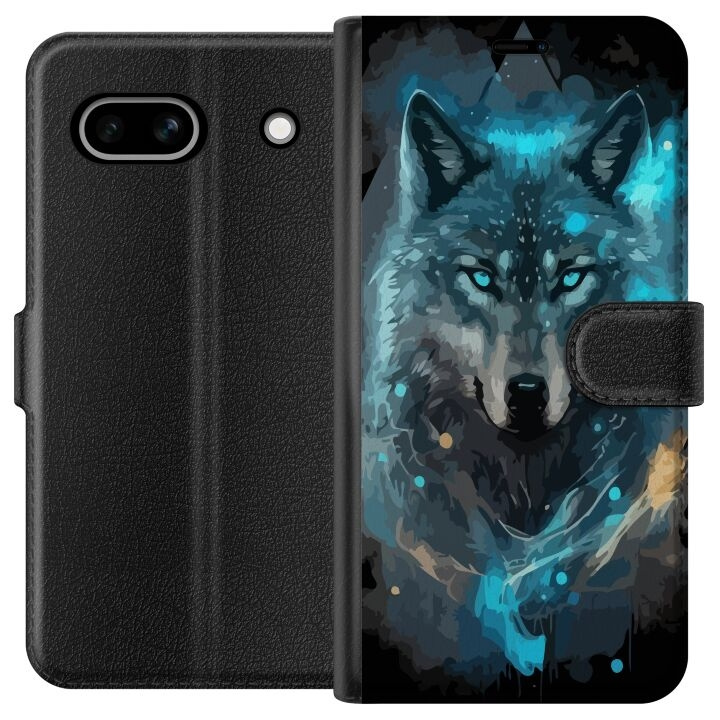 Portemonnee-hoesje voor Google Pixel 7a met Wolf ontwerp in de groep SMARTPHONE & TABLETS / Mobielbescherming / Google bij TP E-commerce Nordic AB (A52219)