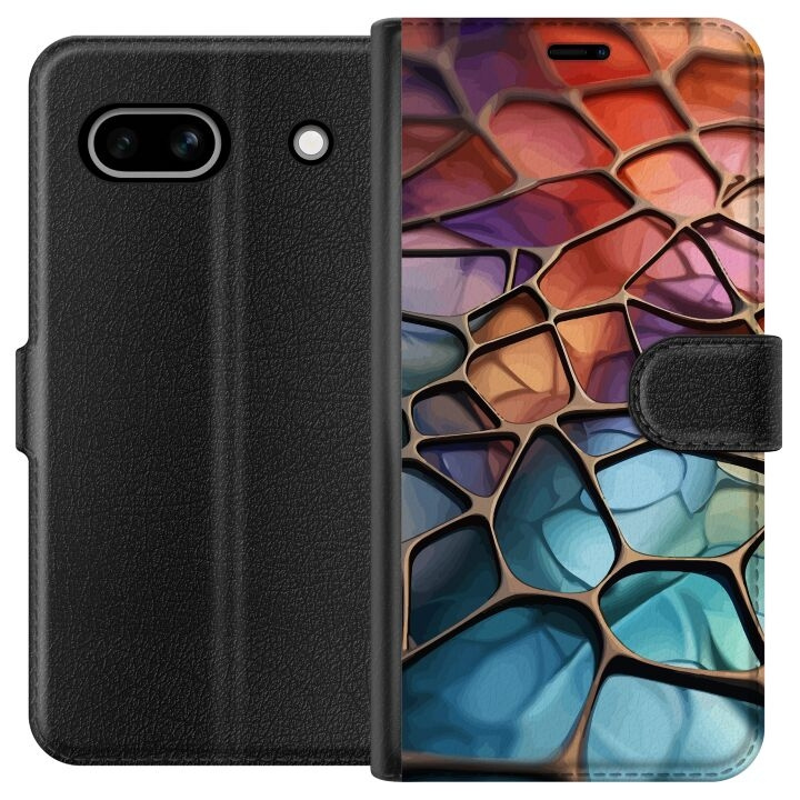 Portemonnee-hoesje voor Google Pixel 7a met Metallic patroon ontwerp in de groep SMARTPHONE & TABLETS / Mobielbescherming / Google bij TP E-commerce Nordic AB (A52224)