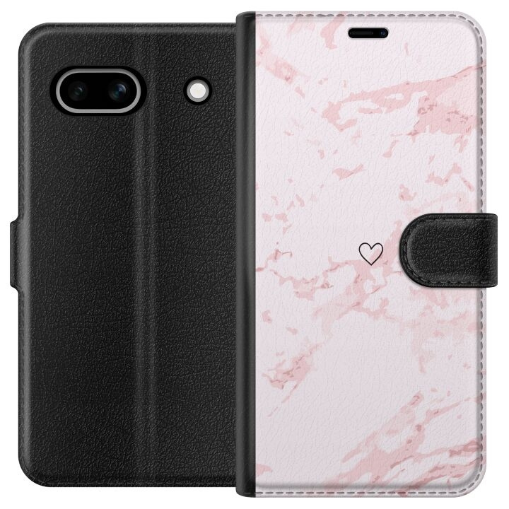 Portemonnee-hoesje voor Google Pixel 7a met Roze Hart ontwerp in de groep SMARTPHONE & TABLETS / Mobielbescherming / Google bij TP E-commerce Nordic AB (A52237)