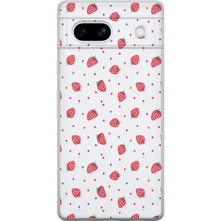 Mobiele hoes voor Google Pixel 7a met Aardbeien ontwerp in de groep SMARTPHONE & TABLETS / Mobielbescherming / Google bij TP E-commerce Nordic AB (A52258)