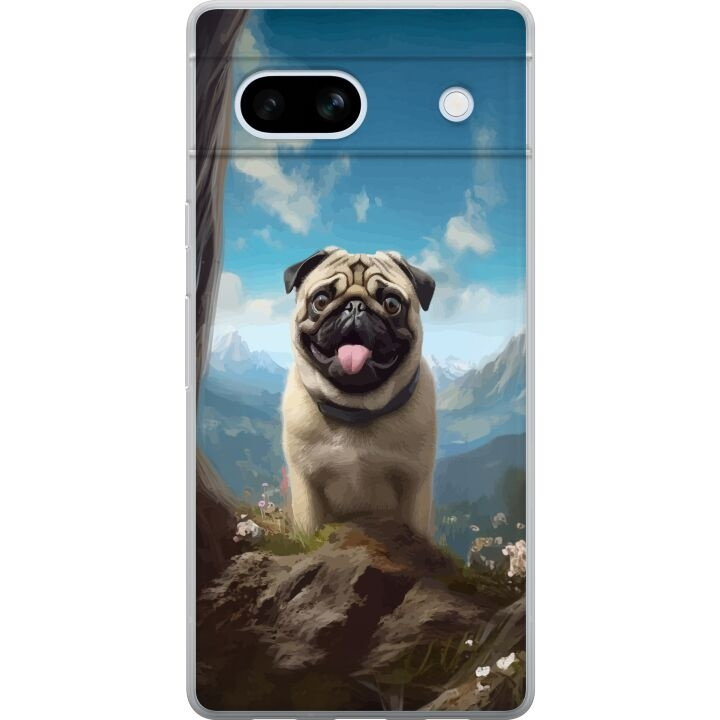 Mobiele hoes voor Google Pixel 7a met Blije Hond ontwerp in de groep SMARTPHONE & TABLETS / Mobielbescherming / Google bij TP E-commerce Nordic AB (A52259)