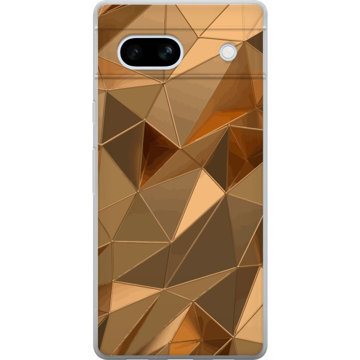 Mobiele hoes voor Google Pixel 7a met 3D Goud ontwerp in de groep SMARTPHONE & TABLETS / Mobielbescherming / Google bij TP E-commerce Nordic AB (A52265)