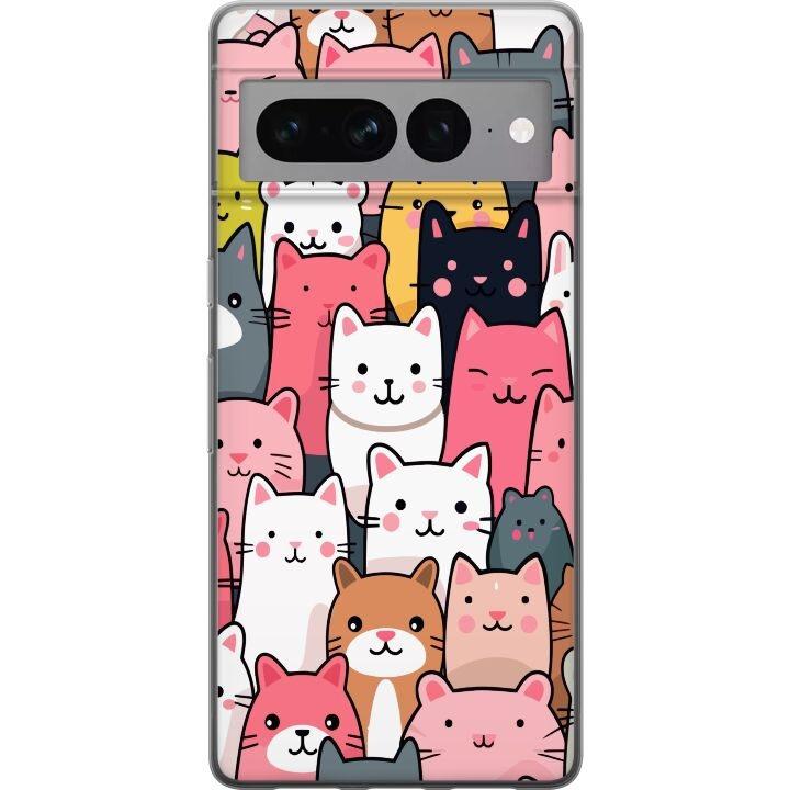 Mobiele hoes voor Google Pixel 7 Pro met Kattenpatroon ontwerp in de groep SMARTPHONE & TABLETS / Mobielbescherming / Google bij TP E-commerce Nordic AB (A52276)