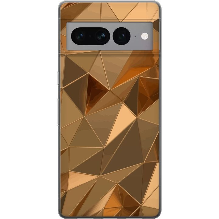 Mobiele hoes voor Google Pixel 7 Pro met 3D Goud ontwerp in de groep SMARTPHONE & TABLETS / Mobielbescherming / Google bij TP E-commerce Nordic AB (A52292)