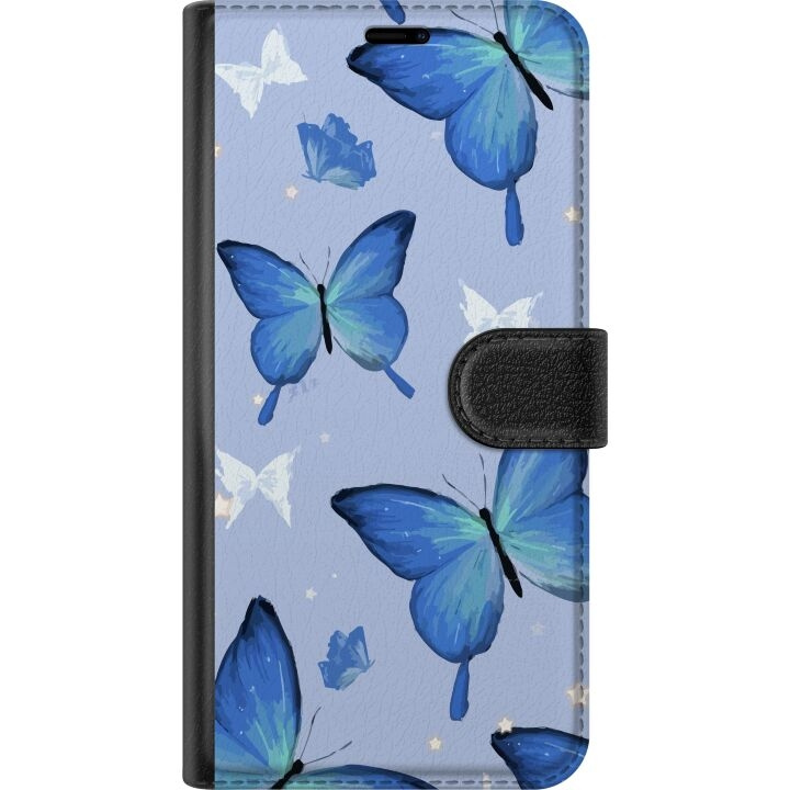 Portemonnee-hoesje voor Google Pixel 8 met Blauwe vlinders ontwerp in de groep SMARTPHONE & TABLETS / Mobielbescherming / Google bij TP E-commerce Nordic AB (A52311)