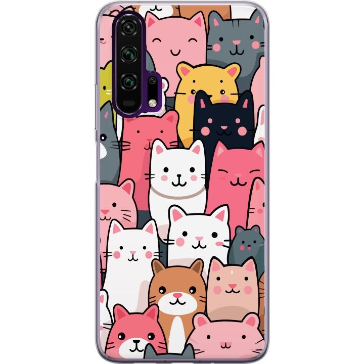 Mobiele hoes voor Honor 20 Pro met Kattenpatroon ontwerp in de groep SMARTPHONE & TABLETS / Mobielbescherming / Huawei/Honor bij TP E-commerce Nordic AB (A52384)