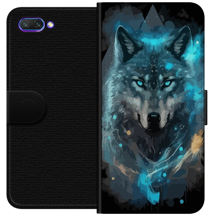 Portemonnee-hoesje voor Honor 10 met Wolf ontwerp in de groep SMARTPHONE & TABLETS / Mobielbescherming / Huawei/Honor bij TP E-commerce Nordic AB (A52570)