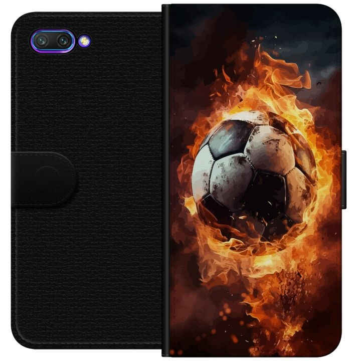 Portemonnee-hoesje voor Honor 10 met Voetbal ontwerp in de groep SMARTPHONE & TABLETS / Mobielbescherming / Huawei/Honor bij TP E-commerce Nordic AB (A52586)