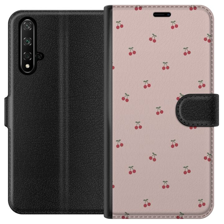 Portemonnee-hoesje voor Honor 20 met Kersen ontwerp in de groep SMARTPHONE & TABLETS / Mobielbescherming / Huawei/Honor bij TP E-commerce Nordic AB (A52599)