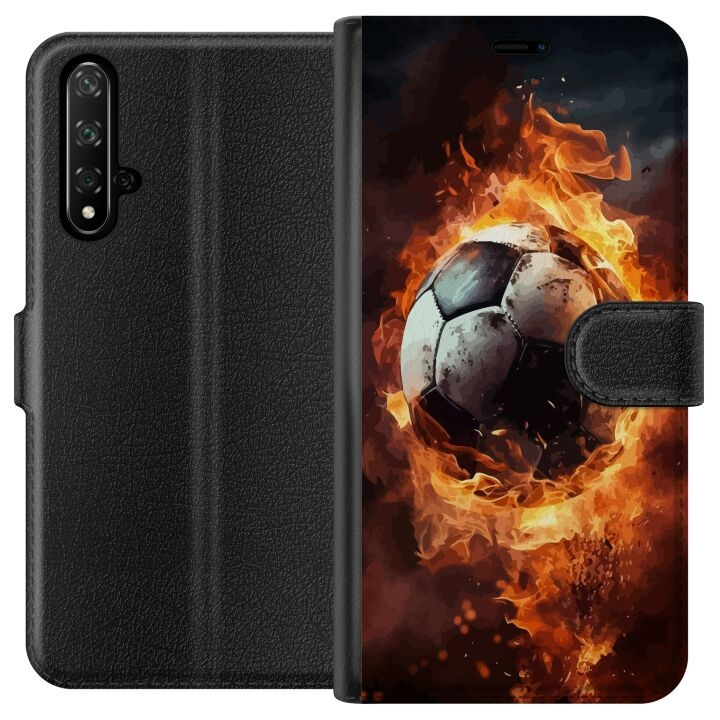 Portemonnee-hoesje voor Honor 20 met Voetbal ontwerp in de groep SMARTPHONE & TABLETS / Mobielbescherming / Huawei/Honor bij TP E-commerce Nordic AB (A52613)